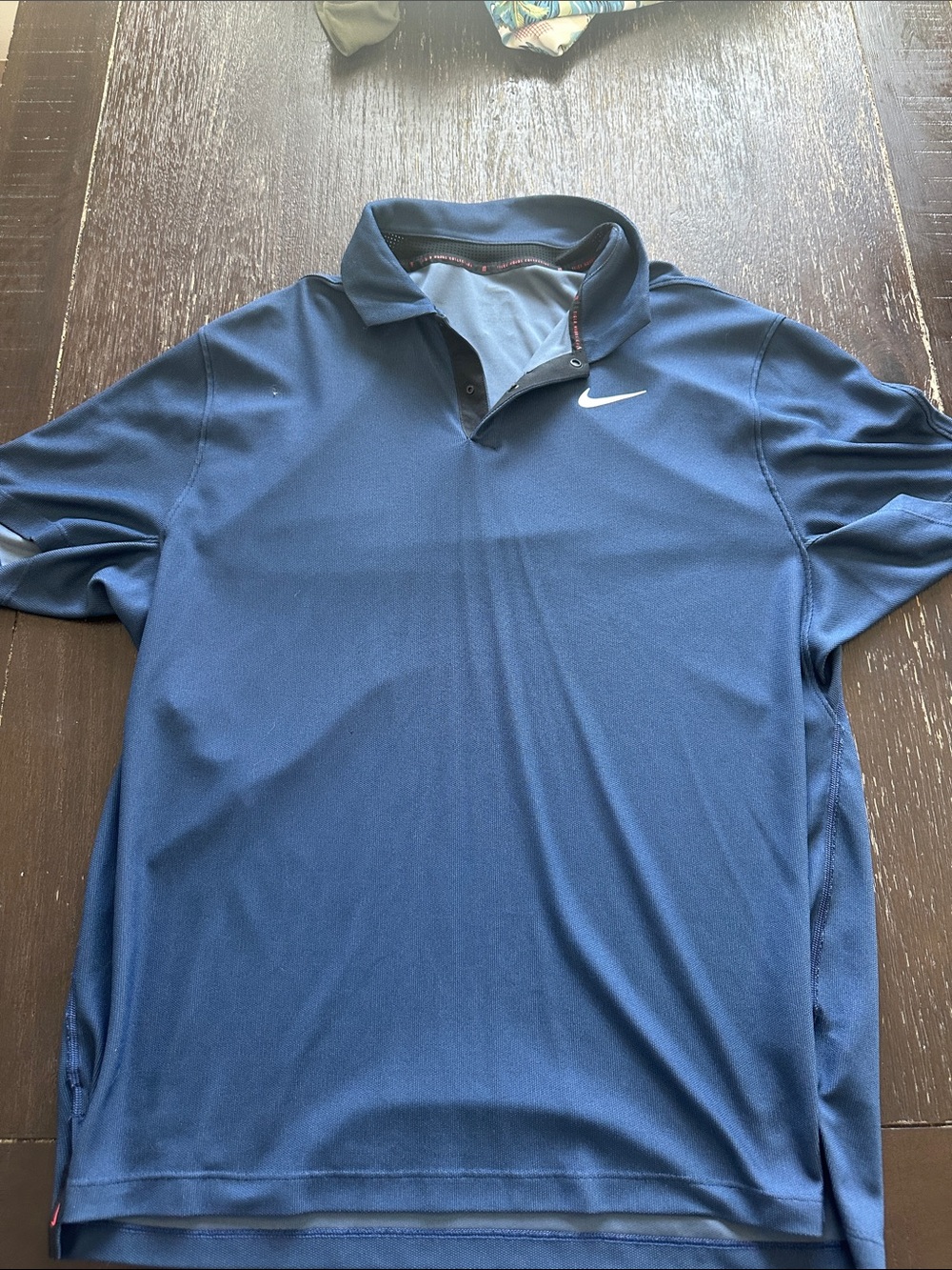 Nike TW Blue Performance Polo with White Swoosh